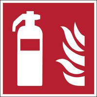 Firkantet skilt for brannsikkerhet - Brannslukkingsapparat - Selvlysende og stivt skilt