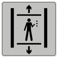 Symbolskilt pleksiglass grått handikappheis