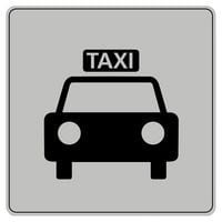 Symbolskilt pleksiglass grått taxi