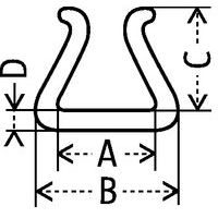 - A : largeur utile- B : largeur hors tout- C : profondeur utile- D : épaisseur