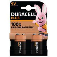 Plus 100 % 9 V alkalisk batteri - 2 enheter - Duracell