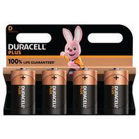 Plus 100 % D alkalisk batteri - 2 eller 4 enheter - Duracell