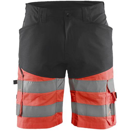 Varselshorts med stretch Svart/Highvis - Blåkläder