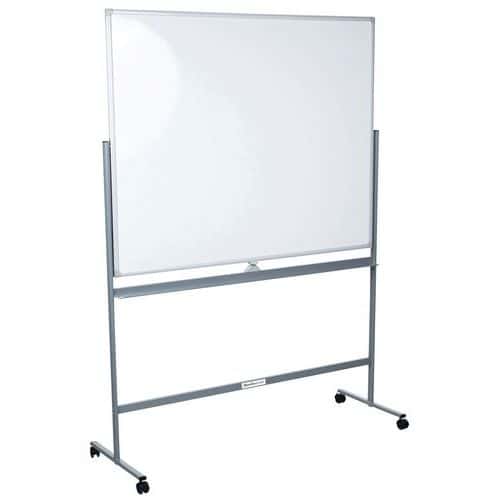 Mobil whiteboard med pennehylle, vendbar - Manutan Expert