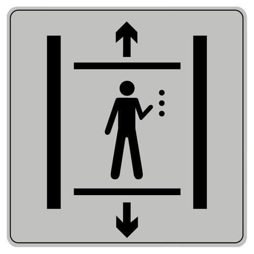 Symbolskilt pleksiglass grått handikappheis