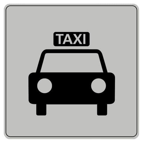 Symbolskilt pleksiglass grått taxi