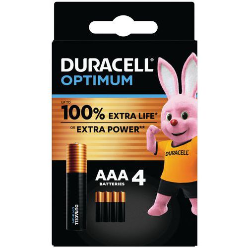 Optimum AAA alkalisk batteri - 4 enheter - Duracell