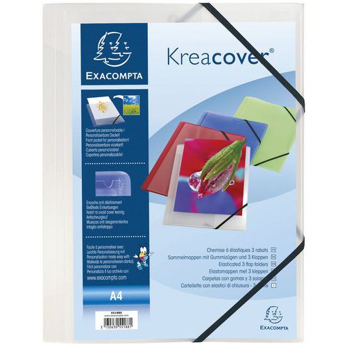 Kreacover® strikkmappe med 3 klaffer- A4 klar - Exacompta