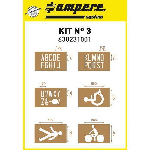 Sett med sjablonger n° 3 – Ampère - Ampere System