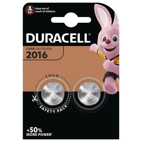 Litiumknappebatteri CR2016 - Pakning à 2 - Duracell