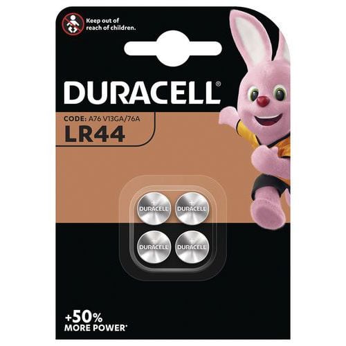 LR44 alkaliske myntbatterier - Pakning à 4 - Duracell