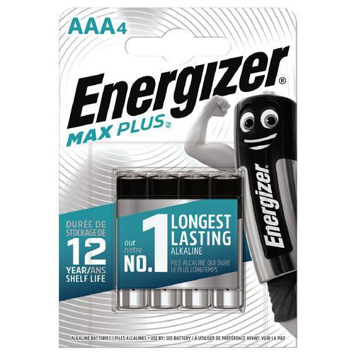 Max Plus AAA LR03 FSB4 alkalisk batteri - Pakning à 4 - Energizer