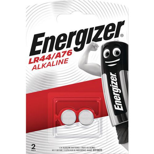 Alkalisk multifunksjonsbatteri for kalkulatorer, klokker m.m. - LR44 - Pakning à 2 - Energizer