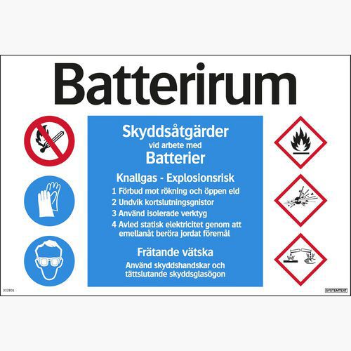 Skilt Batterirom