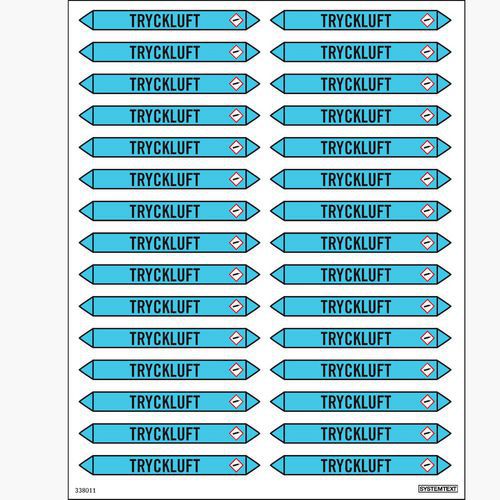 Skilt Rørmerking trykkluft 30 stk/ark