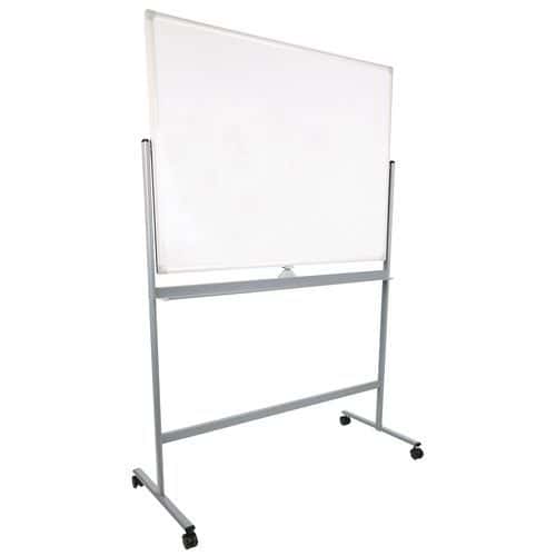 Mobil whiteboard med pennehylle, vendbar - Manutan Expert