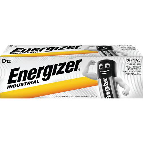 Industrielt LR20 alkalisk batteri - Pakning à 12 - Energizer