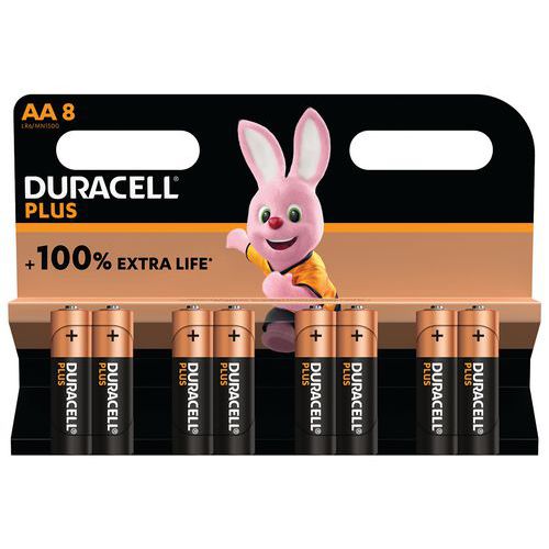 Plus 100 % AA alkalisk batteri - 4 - 8 eller 12 enheter - Duracell