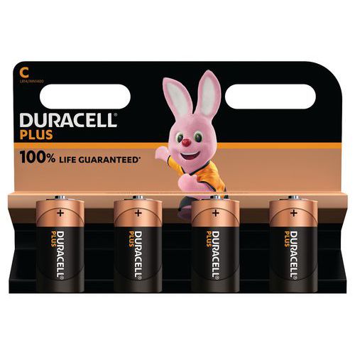 Plus 100 % C alkalisk batteri - 2 eller 4 enheter - Duracell