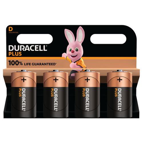 Plus 100 % D alkalisk batteri - 2 eller 4 enheter - Duracell