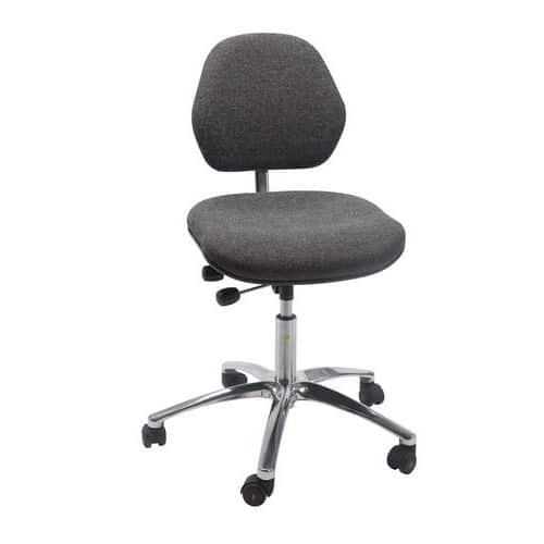 Arbeidsstol ESD stoff, lav, hjul - Global Professional Seating