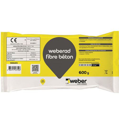 Betongfiber Weberad 12 mm – 600 g – Weber Saint Gobain