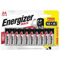 MAX alkaliske batterier - AA/LR6 - Pakke à 12+4 - Energizer